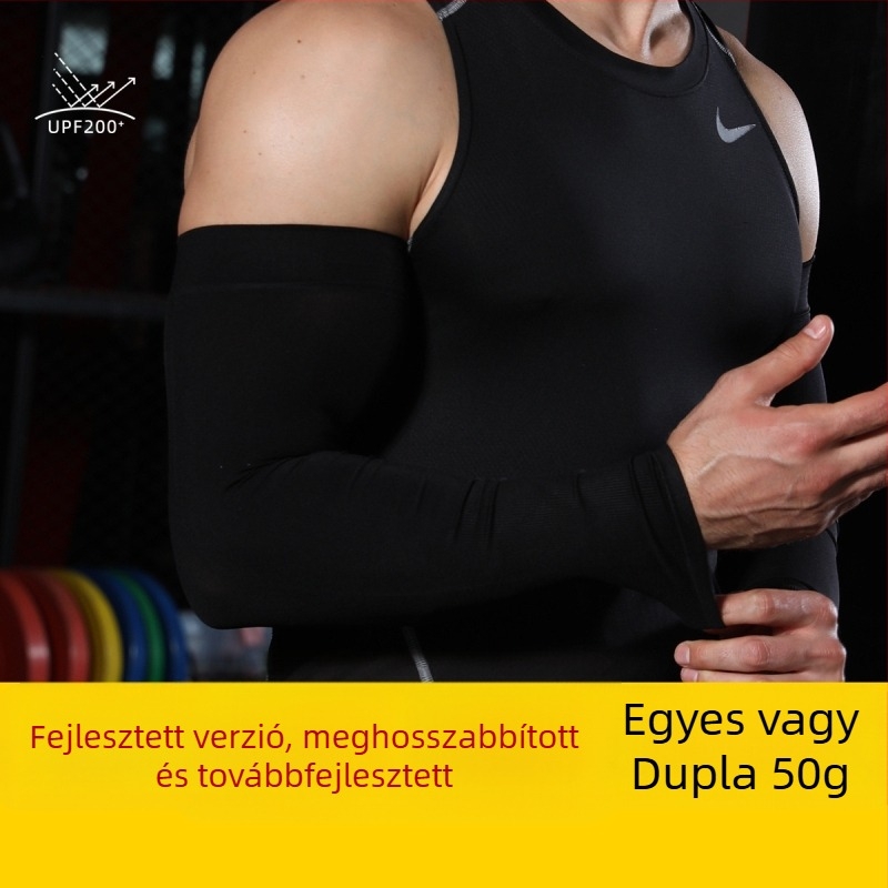 Férfi Ice Silk napvédő karvédők, egyszínű, sportos stílus, UV védelem, nagy méret, laza szabás, hosszított hossz