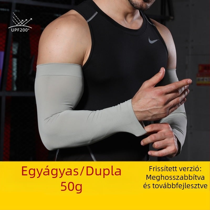 Férfi Ice Silk napvédő karvédők, egyszínű, sportos stílus, UV védelem, nagy méret, laza szabás, hosszított hossz