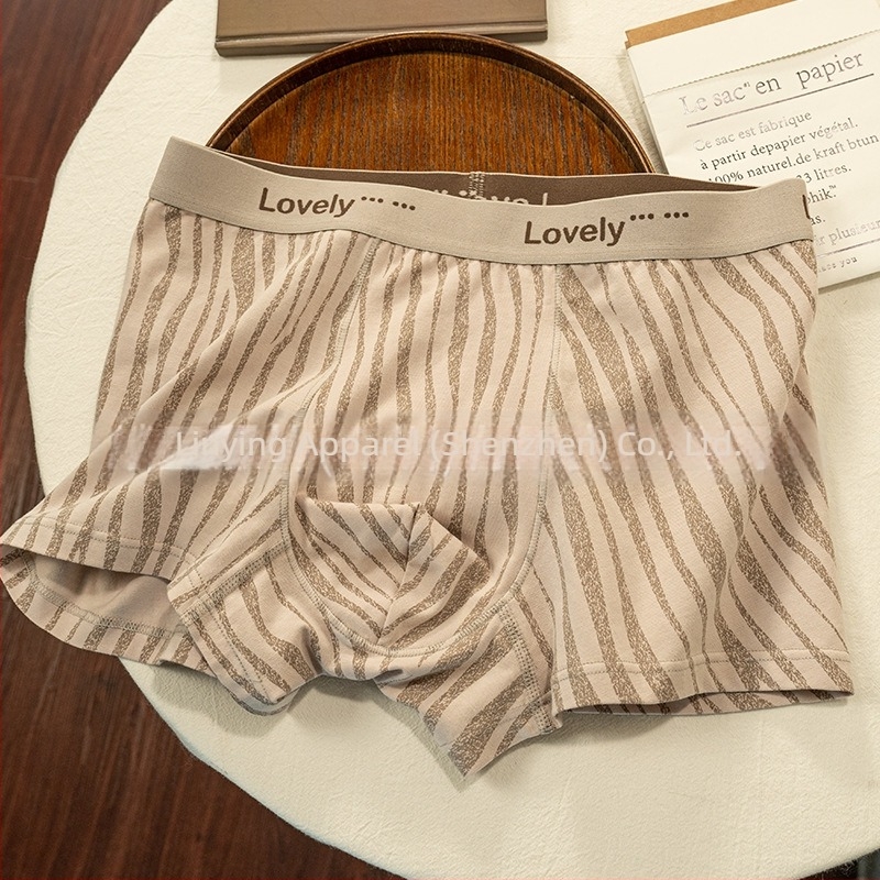 Férfi boxeralsó leopard mintával, 100% pamut, antibakteriális, középmagas derekú, kényelmes minden évszakban