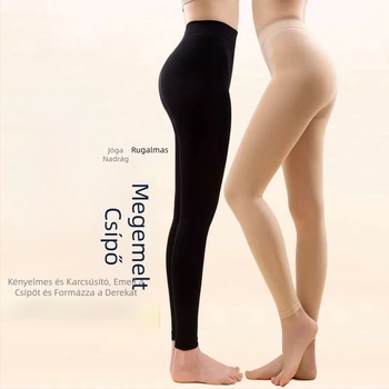 Testszínű bokáig érő shapewear harisnya leggings, toe-mentes, 120D nylon, uniszex
