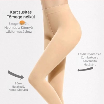 Testszínű bokáig érő shapewear harisnya leggings, toe-mentes, 120D nylon, uniszex