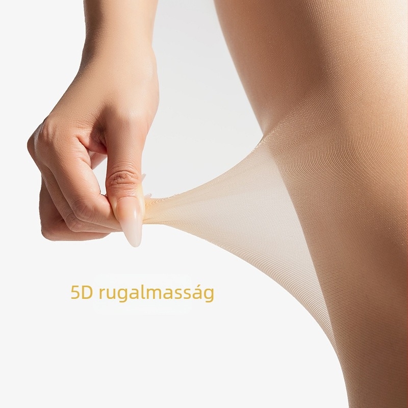 SK Fekete 5D harisnyanadrág anti-snag funkcióval, core-spun nylonból, vékony, kis T-alakú ágyékkal, teljes hosszúságú