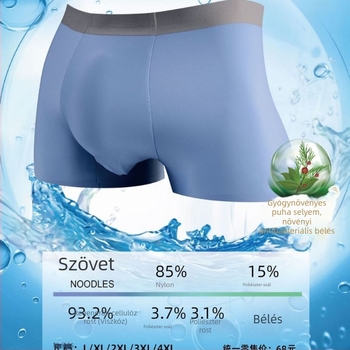 Férfi boxeralsó, lélegző Modal anyagból, varratmentes, középmagas derekú