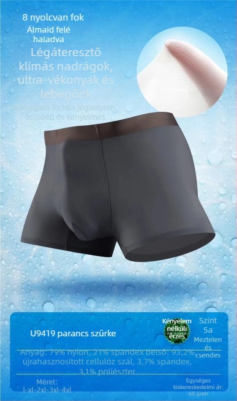 Férfi boxeralsó, lélegző Modal anyagból, varratmentes, középmagas derekú