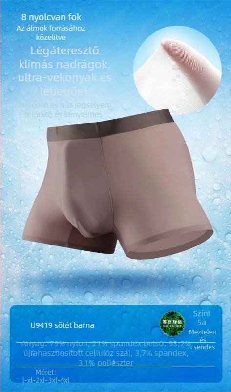 Férfi boxeralsó, lélegző Modal anyagból, varratmentes, középmagas derekú