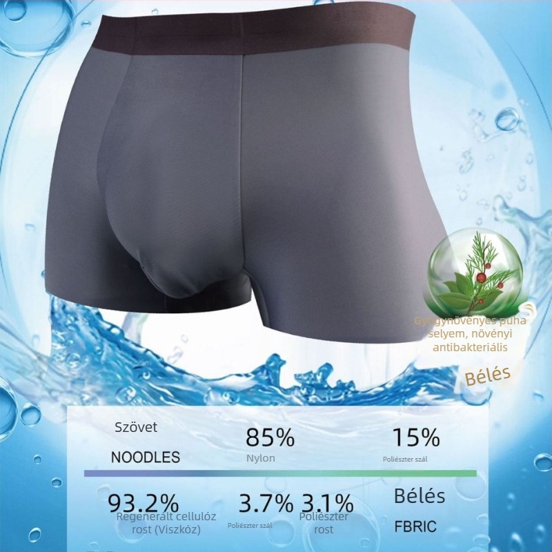 Férfi boxeralsó, lélegző Modal anyagból, varratmentes, középmagas derekú