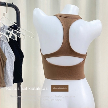 Pamut sling felső melltartó betéttel, ultra rövid hossz, nem levehető vállpántok, 90–95% pamut, spandex keverék