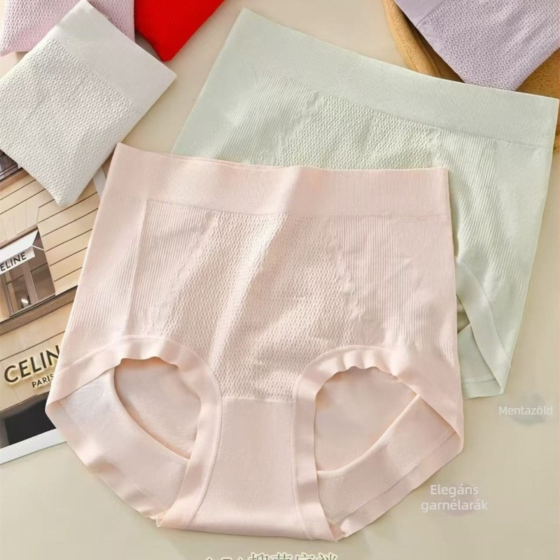 635-1 Női magas derekú, seamless alsónemű – nude spandex, hasformázó és fenéket emelő hatás, nagy méret