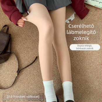 Grape Bobo Levehető kettős rétegű lábmelegenítő harisnya nőknek, ősz-tél, nylon