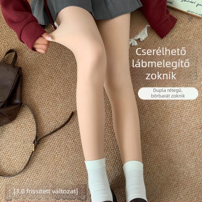 Grape Bobo Levehető kettős rétegű lábmelegenítő harisnya nőknek, ősz-tél, nylon