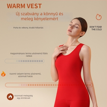 Kaméliolajos termikus mellény, uniszex, téli alapréteg, kerek nyakú, egyszínű
