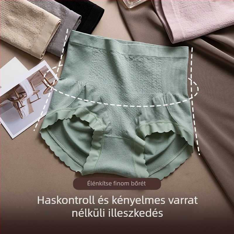 Női nagy méretű, magas derekú, seamless formázó bugyi szülés utáni alakításra, pamut ágyék rész