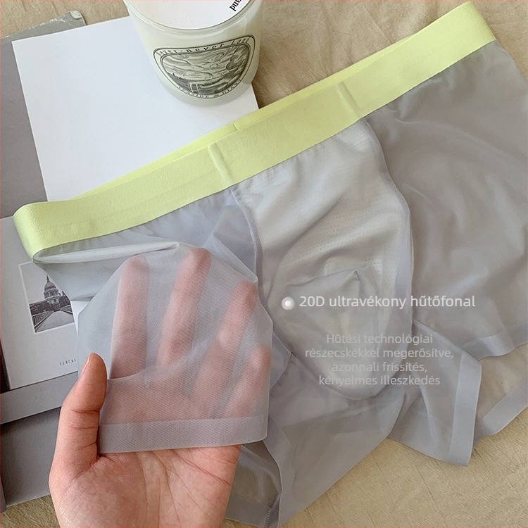 20D ultra vékony ice silk 3A antibakteriális férfi boxeralsó – lélegző, gyorsan száradó