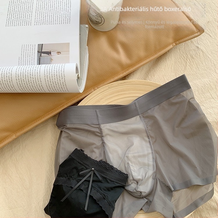 20D ultra vékony ice silk 3A antibakteriális férfi boxeralsó – lélegző, gyorsan száradó