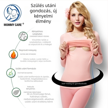 Szoptatós felső nőknek, őszi kismama ruházat, postpartum testformáló termo alsóruha szett