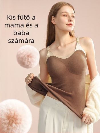 Szoptatós camisole vállpántos, kerek nyakú, ujj nélküli, középhosszú