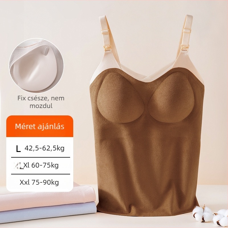 Szoptatós camisole vállpántos, kerek nyakú, ujj nélküli, középhosszú