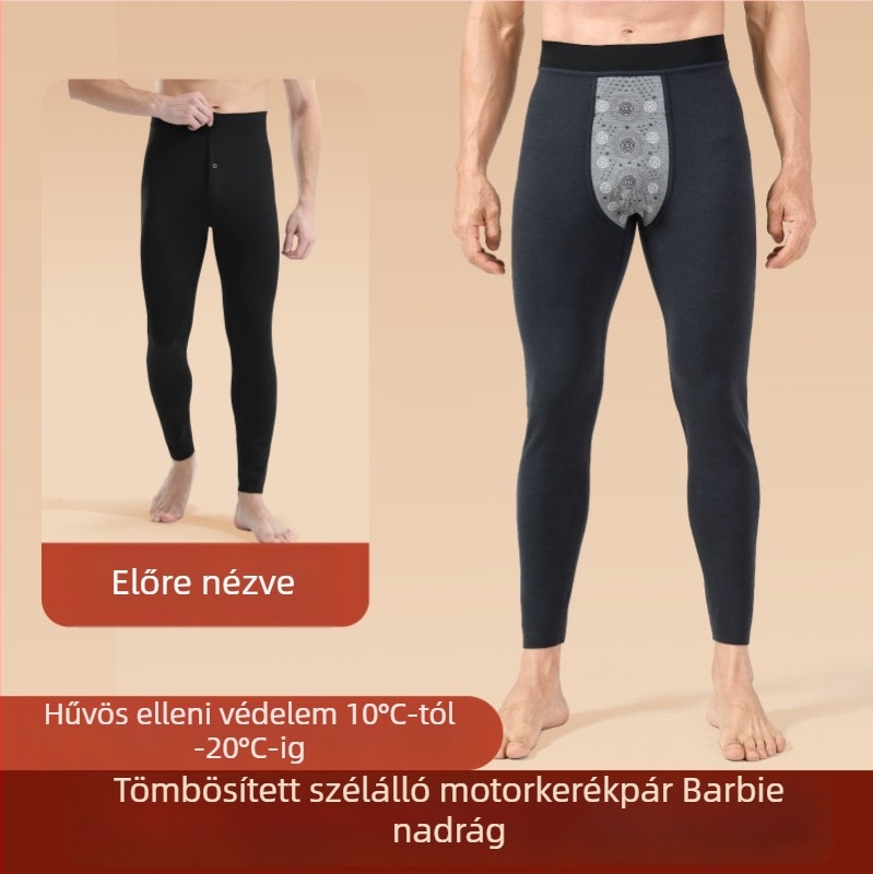 Férfi Nylon Termikus Nadrág, Meleg, Szélvédett, fleece béléses, testformáló