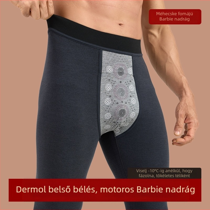 Férfi Nylon Termikus Nadrág, Meleg, Szélvédett, fleece béléses, testformáló
