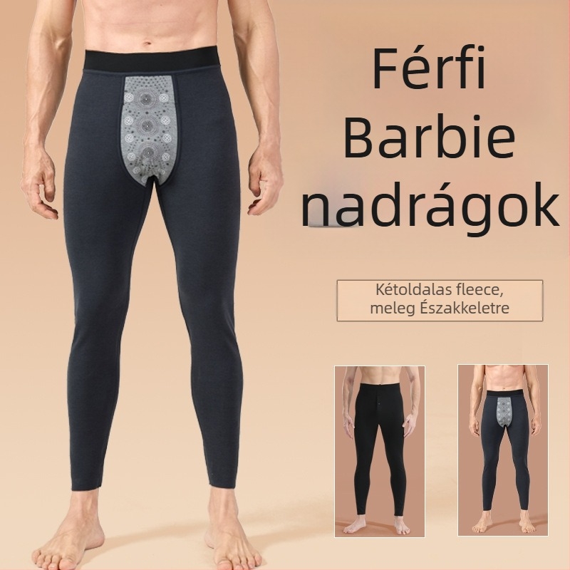 Férfi Nylon Termikus Nadrág, Meleg, Szélvédett, fleece béléses, testformáló