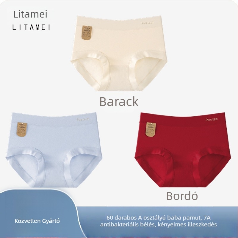 A osztályú női pamut alsónemű terhes nők számára, antibakteriális, légáteresztő, piros, középmagas derekú, nagy méret