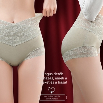 Női magas derekú seamless bugyi, pamut alátéttel az ágyéknál és lélegző spandex keverék (50–70% spandex)