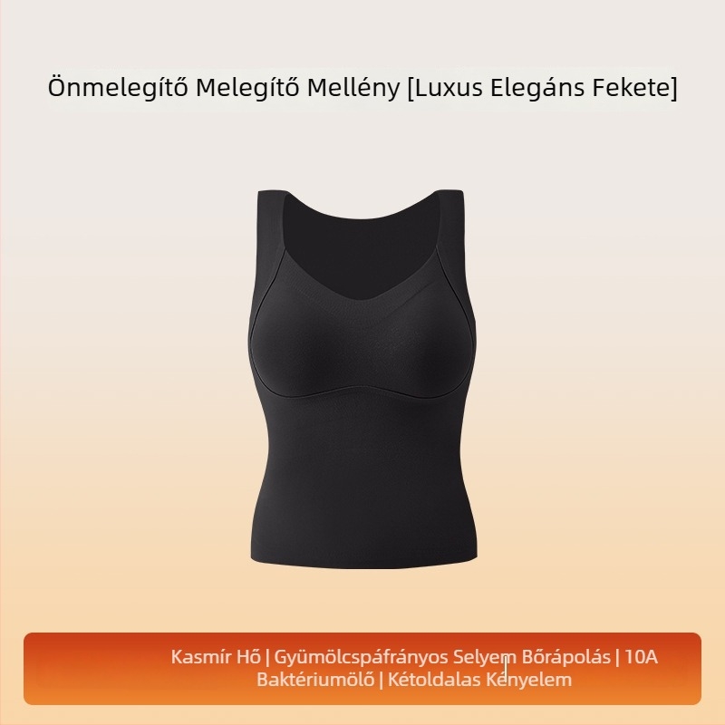 Női termikus felső beépített melltartóval, vastag őszi–téli alapréteg, dupla réteg, velúr bélés, V-nyakú