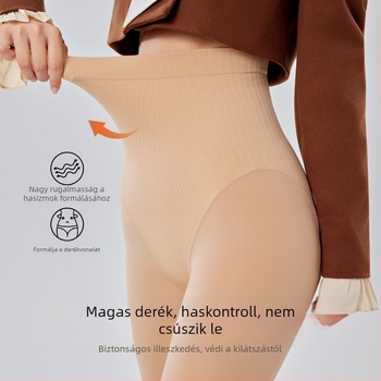 Vastagított őszi–téli harisnya formázó hatással, fleece-sel bélelt, magas derekú