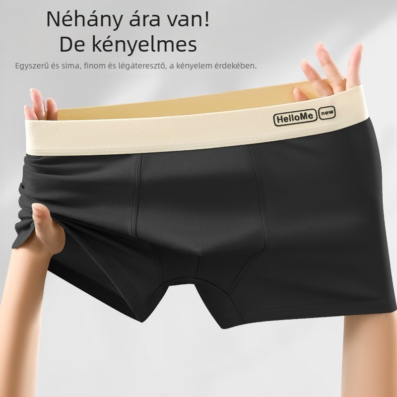 Férfi 100% pamut boxer rövidnadrág, középmagas derekú, egyszínű