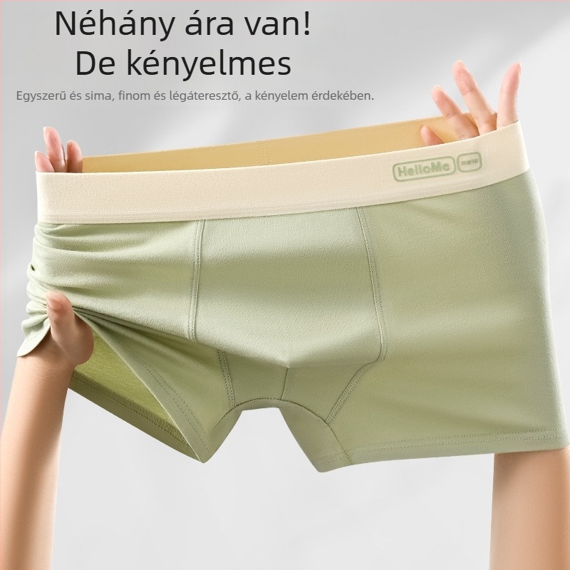 Férfi 100% pamut boxer rövidnadrág, középmagas derekú, egyszínű