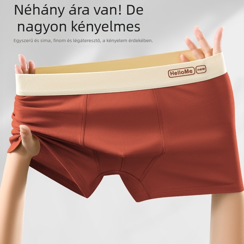 Férfi 100% pamut boxer rövidnadrág, középmagas derekú, egyszínű