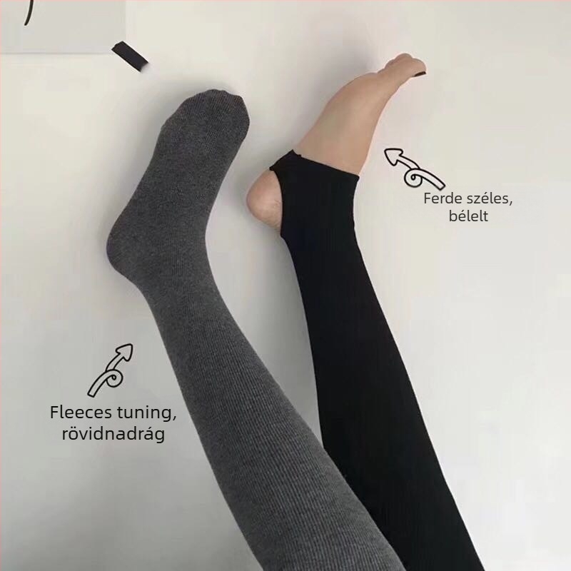 Önmelegítő funkciójú harisnyanadrág, anti-pillés, formázó hatás, csíkos mintázat, vastag fleece-bélés