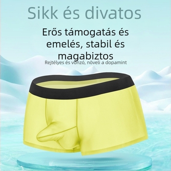 Férfi ice silk boxeralsó, gyorsan száradó, elválasztó elrendezés, háromdimenziós szabás, nylon anyag