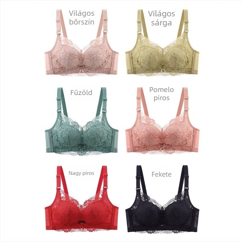 5 cm-es vastagított push-up melltartó kis keblekhez, varrás nélküli, drót nélküli, oldalsó formázású, csipés