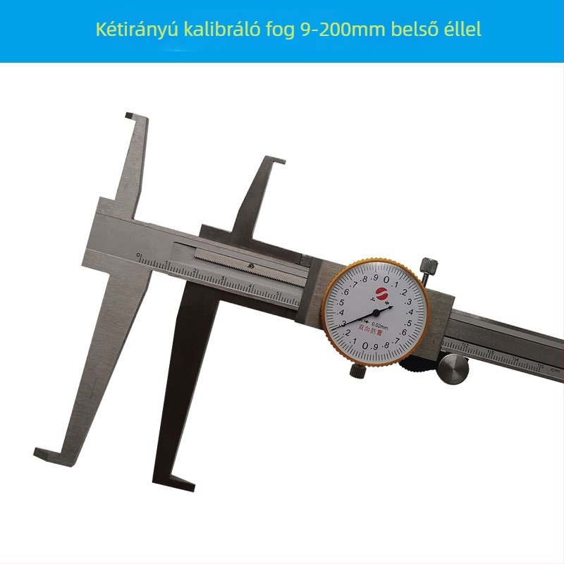 Shangshen tolómérő óra, belső hornyolás, hosszú állcsapok, modell 9-150mm, mérési tartomány 9-150mm, felbontás 0,02 mm