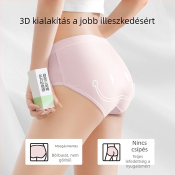 Lányoknak szánt pamut bugyi, lélegző és antibakteriális ágyékkal, középmagas derék, egyszínű