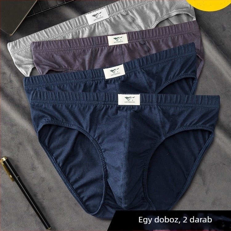 Férfi pamut boxeralsó, középmagas derekú, 100% pamut, lélegző, 2 darabos csomag
