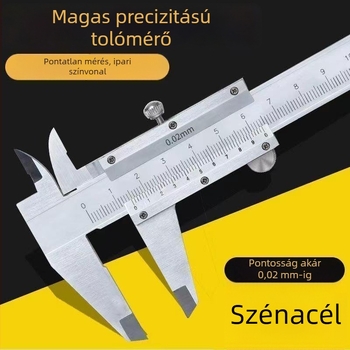 Vernier tolómérő, ipari minőségű, nagy pontosságú, integrált acél