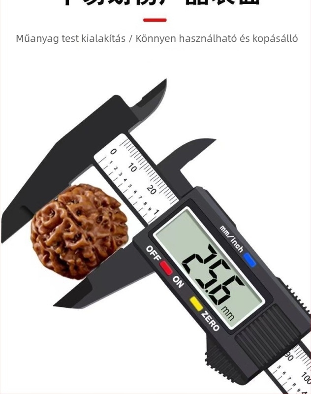 Vernier tolómérő, ipari minőségű, nagy pontosságú, integrált acél