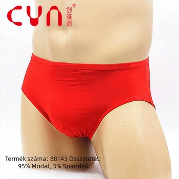 Chuangyano Férfi Modal Briefs, Középmagas Derék, 2 Db, 95% Modal, Szövetszám 40