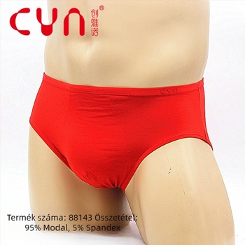 Chuangyano Férfi Modal Briefs, Középmagas Derék, 2 Db, 95% Modal, Szövetszám 40
