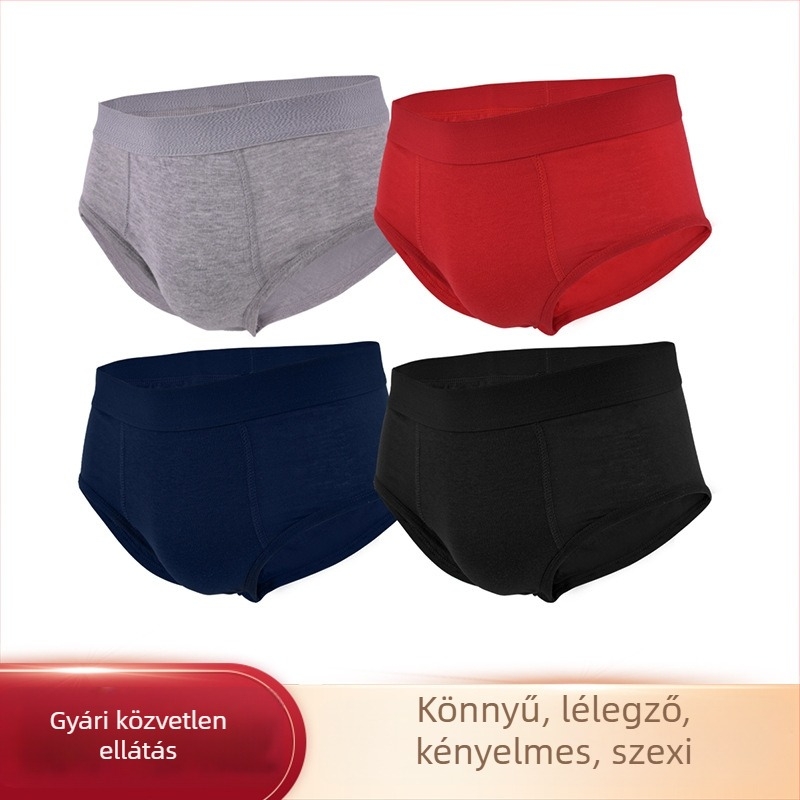 Férfi pamut alsónadrág egyszínű, gyorsan száradó, lélegző, antibakteriális, középmagas derekú, bőrbarát, kiváló minőség.
