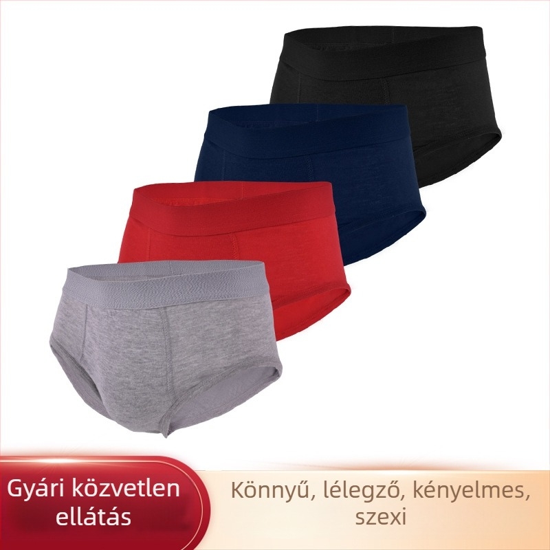 Férfi pamut alsónadrág egyszínű, gyorsan száradó, lélegző, antibakteriális, középmagas derekú, bőrbarát, kiváló minőség.