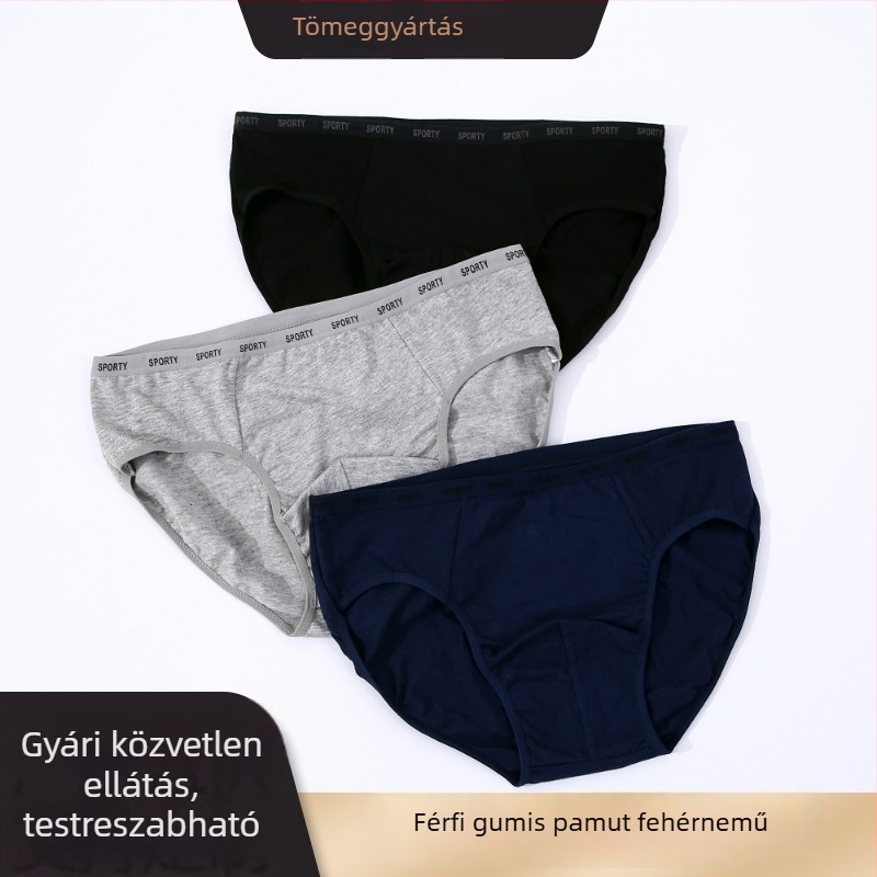 Férfi pamut alsónemű, lélegző, izzadságfelszívó, gyorsan száradó, laza szabású