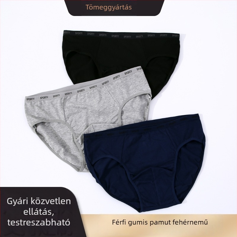 Férfi pamut alsónemű, lélegző, izzadságfelszívó, gyorsan száradó, laza szabású