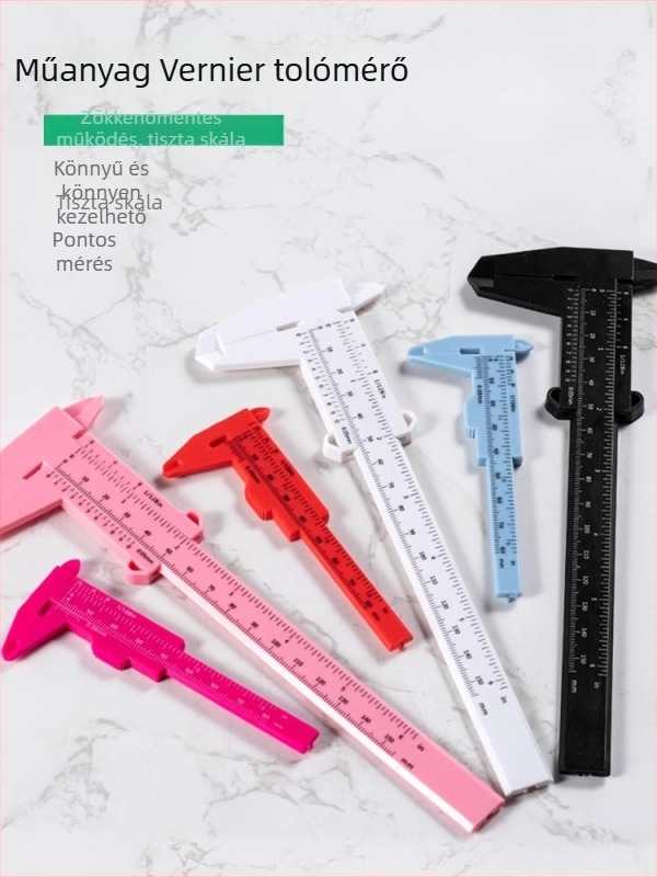 Műanyag vernier tolókalapács, otthoni használatra, mini mérőeszköz ékszerekhez és karkötőkhöz, nagy pontosságú