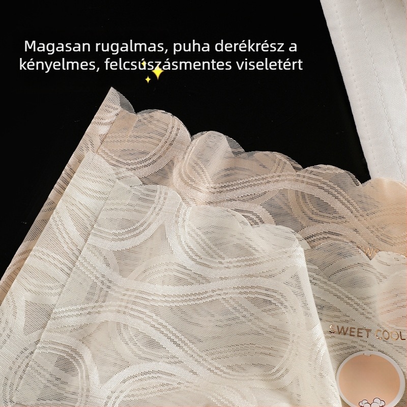 Női csipkés fehérnemű pamut béléssel, antibakteriális, hosszított kerület, lélegző, egyszínű feliratos mintával, plusz méret