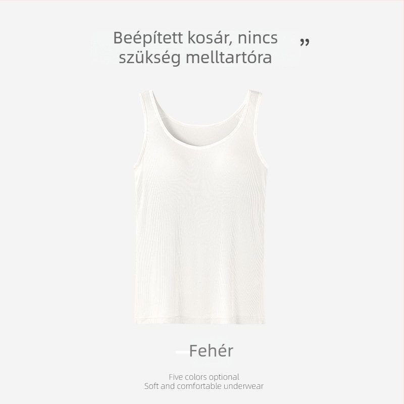 Új modell melltartóbetéttel ellátott, hát nélküli topp, széles vállpántok, alapréteg, szexi, trendi, sokoldalú