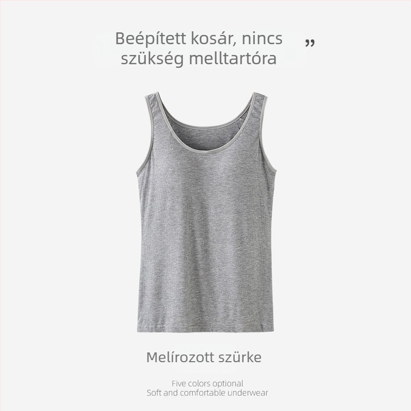 Új modell melltartóbetéttel ellátott, hát nélküli topp, széles vállpántok, alapréteg, szexi, trendi, sokoldalú