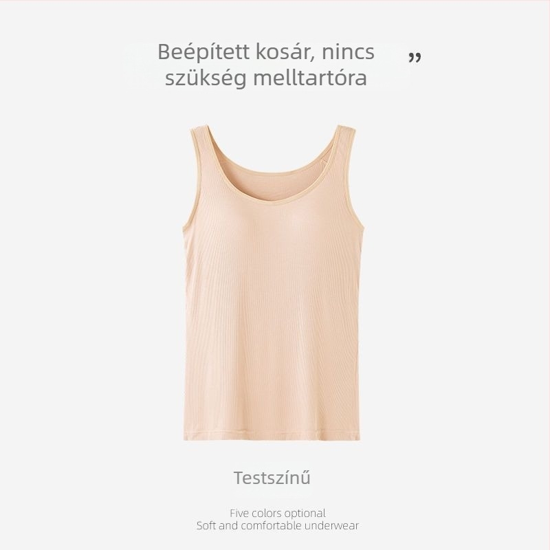 Új modell melltartóbetéttel ellátott, hát nélküli topp, széles vállpántok, alapréteg, szexi, trendi, sokoldalú